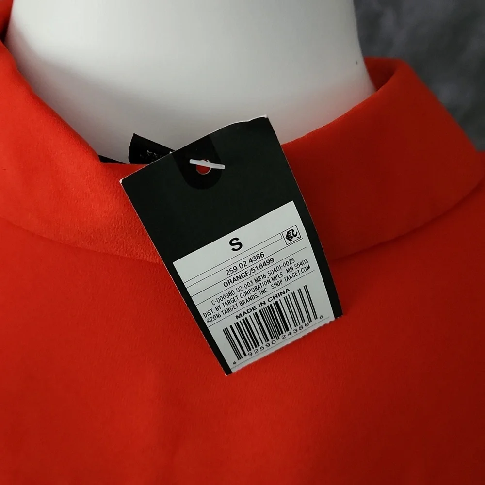Mossimo Orange Button Down Womens Blouse Sz Small NEW - Picture 6 of 7